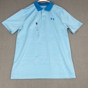 Under Armour Matchplay Striped Polo Shirt Men’s Size XXL 1377376 Blue NWT $60‎